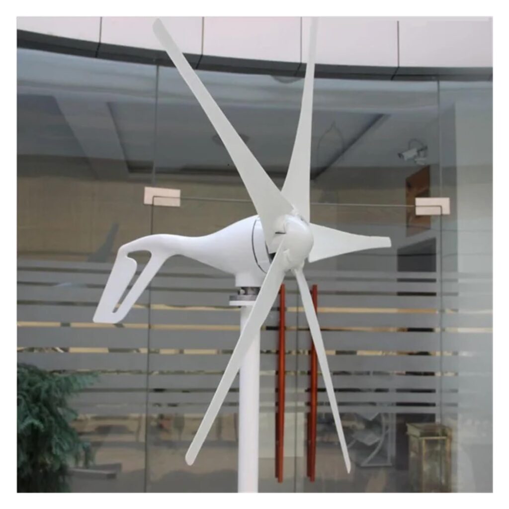 image of a micro wind generator in front of a patio door.